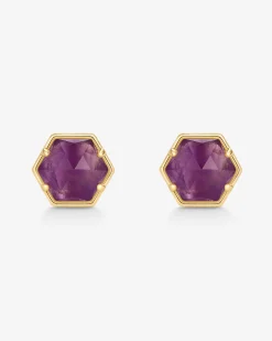 PAVOI Studs-Hexagon Gemstone Stud Earrings
