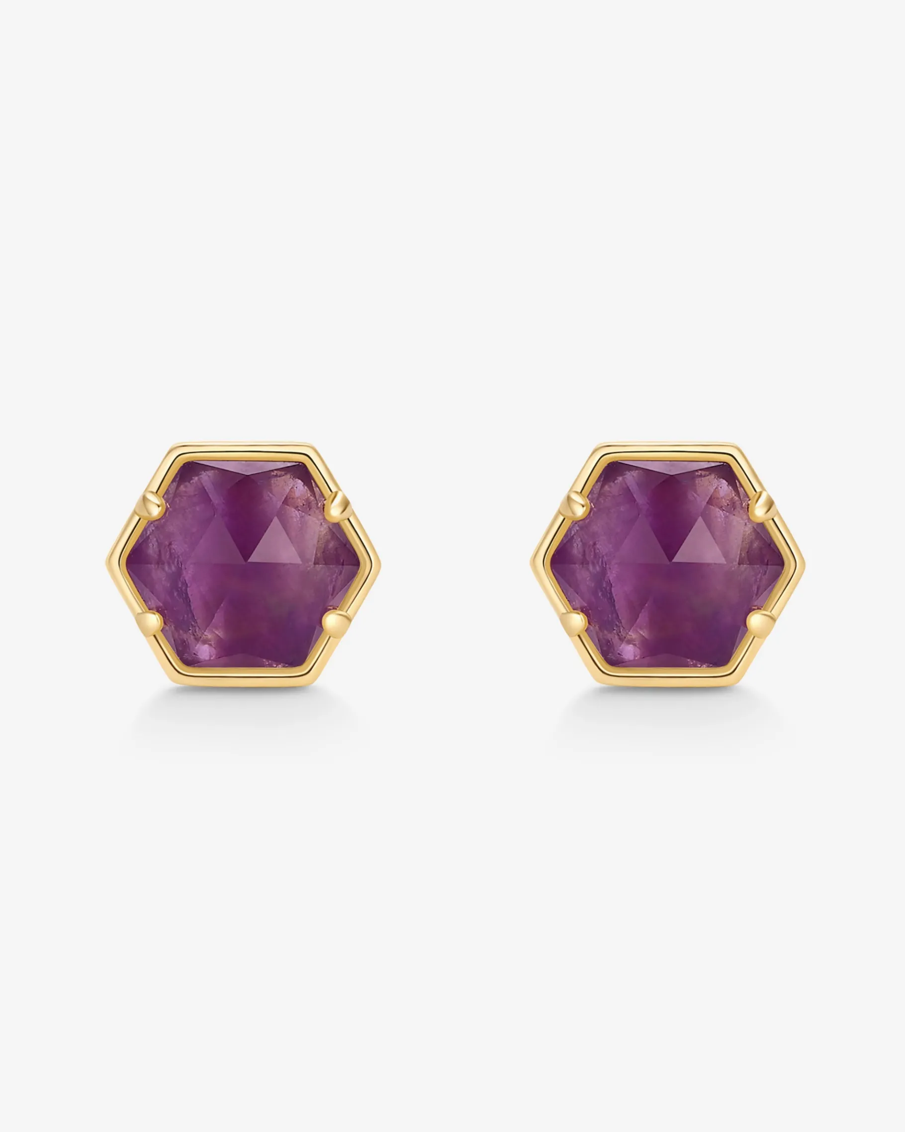 PAVOI Studs-Hexagon Gemstone Stud Earrings