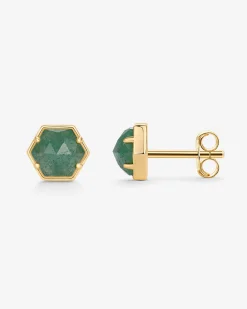 PAVOI Studs-Hexagon Gemstone Stud Earrings