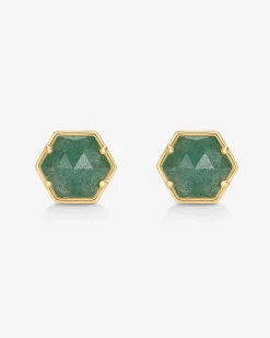 PAVOI Studs-Hexagon Gemstone Stud Earrings