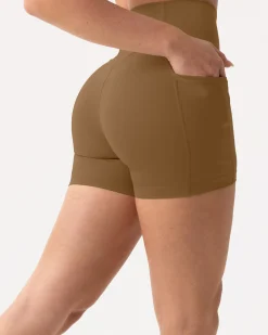 PAVOI With Pockets|4" Inseam-High-Waisted Butt Lifting 4" Biker Shorts with Pockets