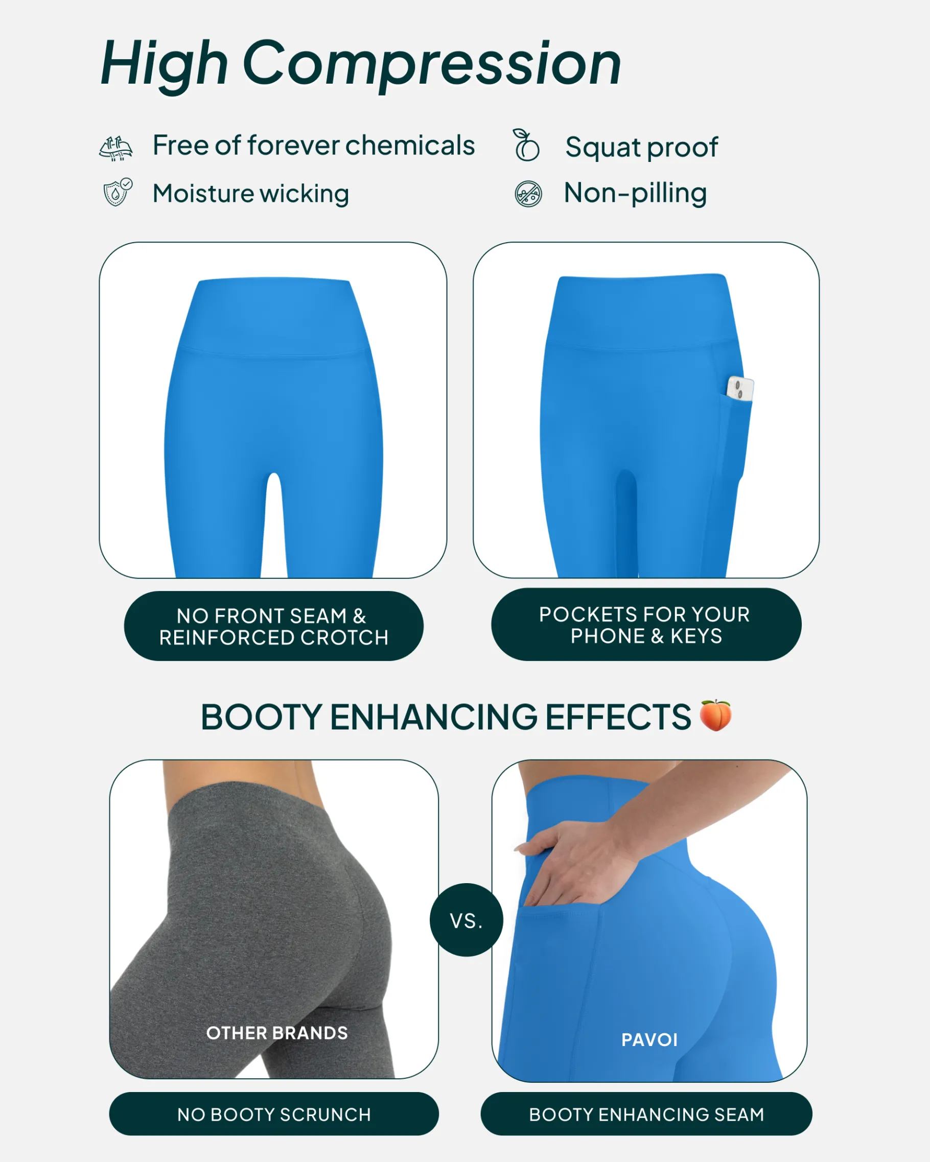 PAVOI With Pockets|Tall Length-High-Waisted Butt Lifting Tall-Length Leggings with Pockets