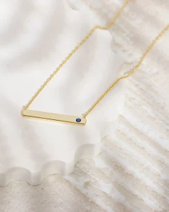 PAVOI Pendants-Horizontal Birthstone Bar Necklace