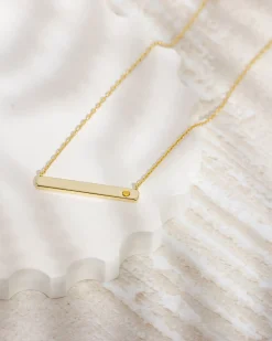PAVOI Pendants-Horizontal Birthstone Bar Necklace