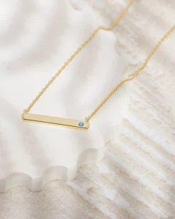 PAVOI Pendants-Horizontal Birthstone Bar Necklace