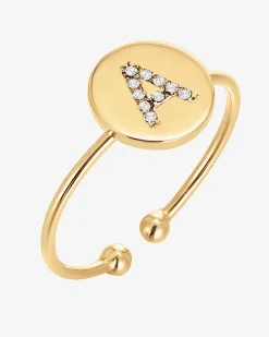 PAVOI Adjustable|Stackable-Initial Letter Ring