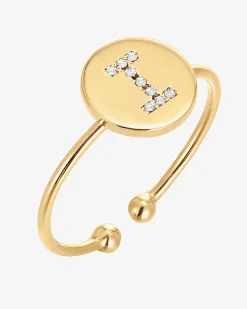 PAVOI Adjustable|Stackable-Initial Letter Ring