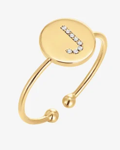 PAVOI Adjustable|Stackable-Initial Letter Ring