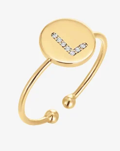 PAVOI Adjustable|Stackable-Initial Letter Ring