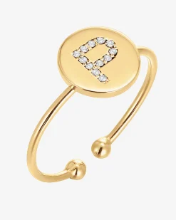 PAVOI Adjustable|Stackable-Initial Letter Ring