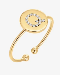 PAVOI Adjustable|Stackable-Initial Letter Ring