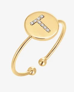 PAVOI Adjustable|Stackable-Initial Letter Ring
