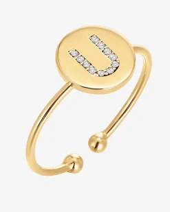 PAVOI Adjustable|Stackable-Initial Letter Ring