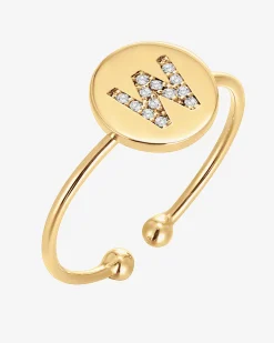 PAVOI Adjustable|Stackable-Initial Letter Ring