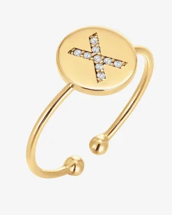 PAVOI Adjustable|Stackable-Initial Letter Ring