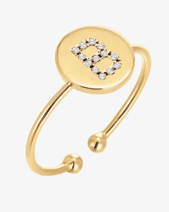 PAVOI Adjustable|Stackable-Initial Letter Ring