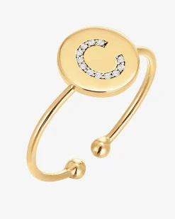 PAVOI Adjustable|Stackable-Initial Letter Ring