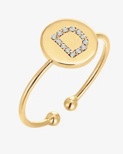 PAVOI Adjustable|Stackable-Initial Letter Ring