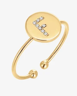 PAVOI Adjustable|Stackable-Initial Letter Ring