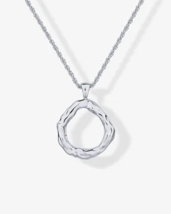PAVOI Pendants-Irregular Hammered Circle Pendant