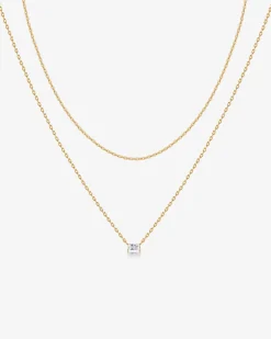 PAVOI Pendants|Layered-Layered Baguette Pendant Necklace