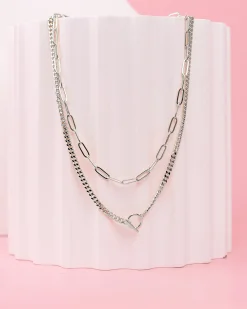 PAVOI Layered|Chains-Layered Chain Circle Necklace