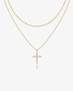 PAVOI Pendants|Layered-Layered Cross Pendant Necklace