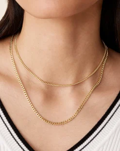 PAVOI Layered|Chains-Layered Curb Link Chain Necklace