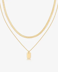 PAVOI Pendants|Layered-Layered Dog Tag Pendant Necklace
