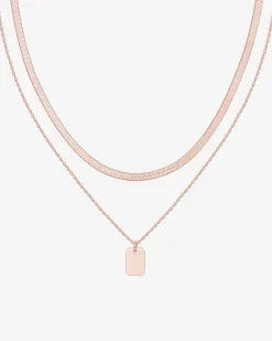 PAVOI Pendants|Layered-Layered Dog Tag Pendant Necklace
