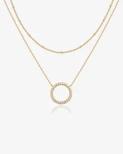 PAVOI Pendants|Layered-Layered Open Circle Pendant Necklace