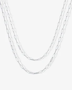 PAVOI Layered|Chains-Layered Paperclip Necklace