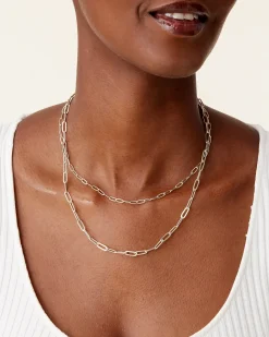 PAVOI Layered|Chains-Layered Paperclip Necklace