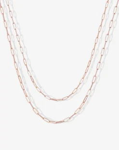 PAVOI Layered|Chains-Layered Paperclip Necklace