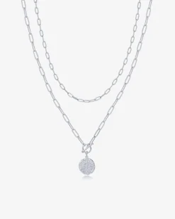 PAVOI Pendants|Layered-Layered Pendant Paperclip Necklace