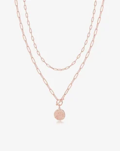 PAVOI Pendants|Layered-Layered Pendant Paperclip Necklace