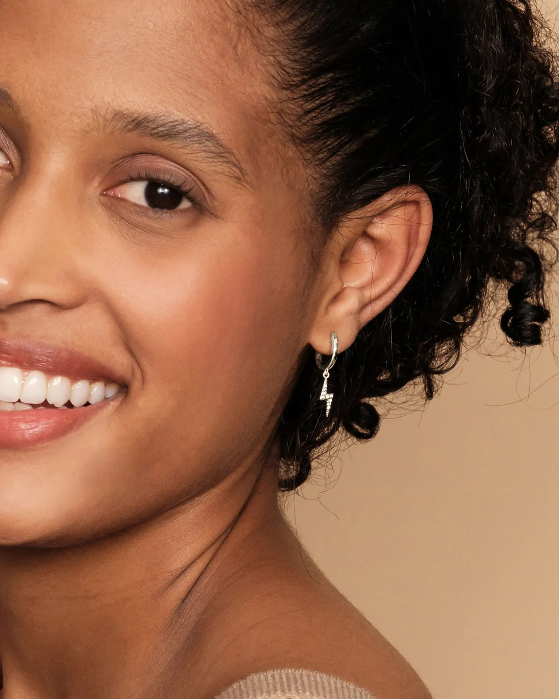PAVOI Dangle & Threader|Huggies-Lightning Bolt Huggies