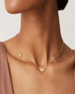 PAVOI Pendants-Lotus Engraved Pendant Necklace