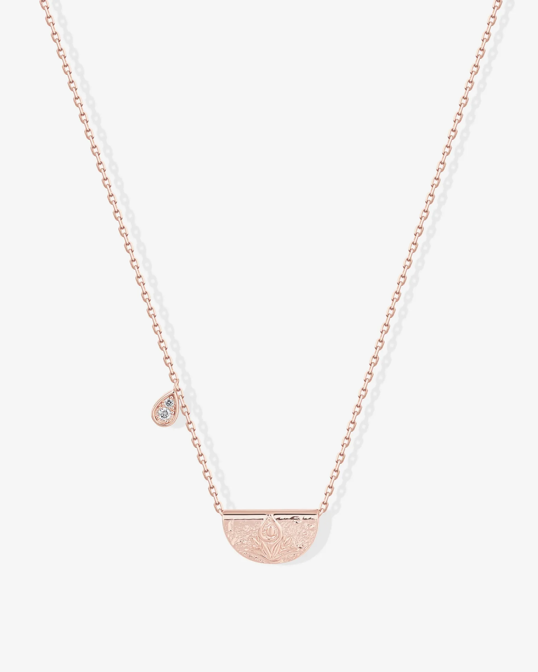 PAVOI Pendants-Lotus Engraved Pendant Necklace