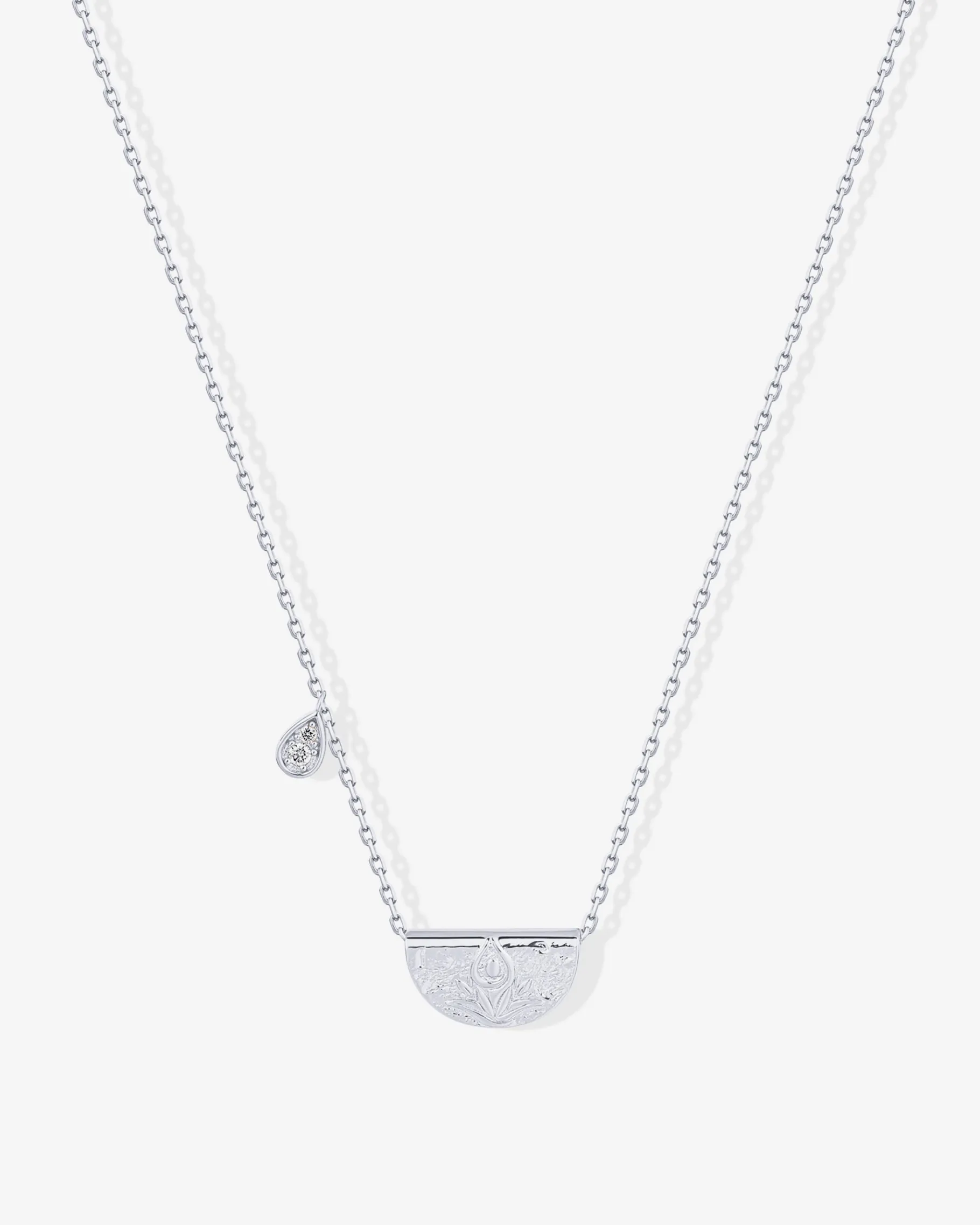 PAVOI Pendants-Lotus Engraved Pendant Necklace
