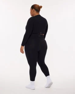 PAVOI Short & Long Sleeve Tops|Medium Support Bras-Medium-Impact Long Sleeve Workout Crop Top