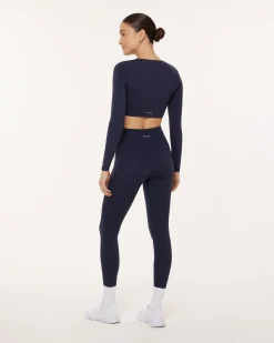 PAVOI Short & Long Sleeve Tops|Medium Support Bras-Medium-Impact Long Sleeve Workout Crop Top