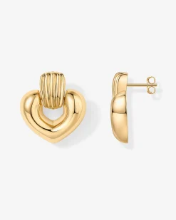 PAVOI Statement|Dangle & Threader-Mini Heart Door Knocker Earrings