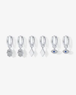 PAVOI Charms|Huggies-Mix and Match Huggie and Hamsa u0026 Evil Eye Charm Set