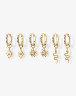 PAVOI Charms|Huggies-Mix and Match Huggie and Snake Charm Set