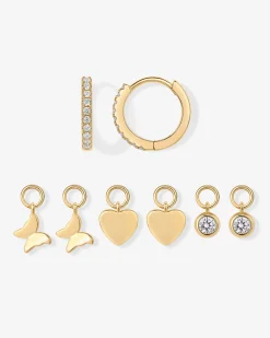 PAVOI Charms|Huggies-Mix and Match Huggie and Heart Charm Set