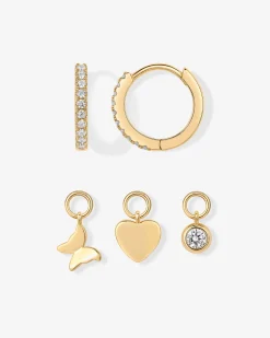 PAVOI Charms|Huggies-Mix and Match Huggie and Heart Charm Set