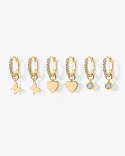 PAVOI Charms|Huggies-Mix and Match Huggie and Heart Charm Set