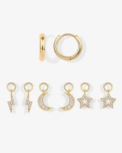 PAVOI Charms|Huggies-Mix and Match Huggie and Celestial Charm Set