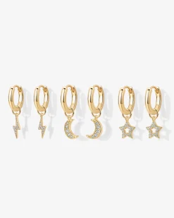 PAVOI Charms|Huggies-Mix and Match Huggie and Celestial Charm Set